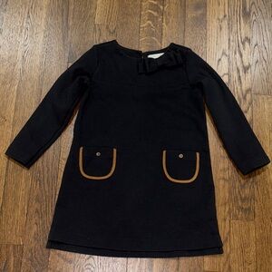 Chic Kids Black Dress with Tan Details